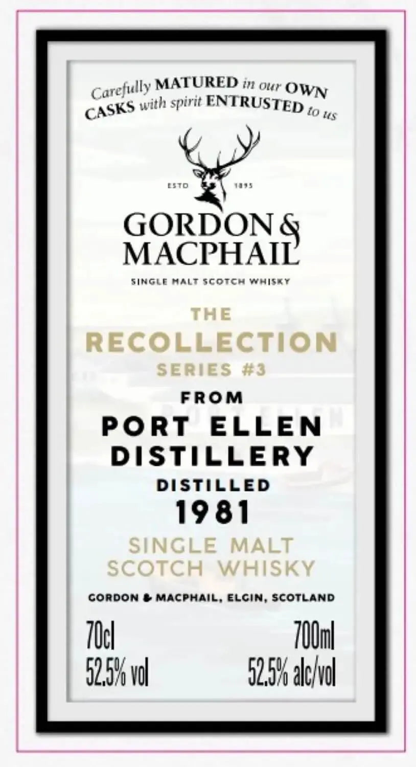 Gordon & MacPhail Recollection Series 3 Port Ellen 42 Year Old Single Malt Scotch Whisky 700mL - Main Street Liquor