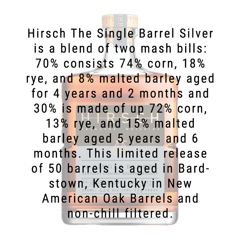 Hirsch The Single Barrel (Silver) Bourbon 750mL - Main Street Liquor
