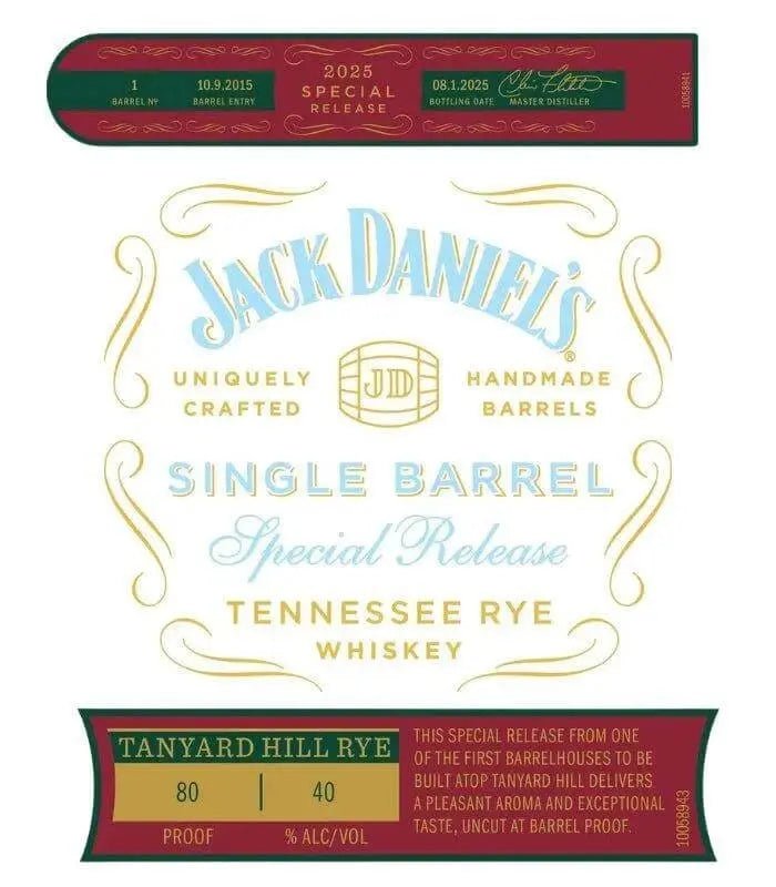 Jack Daniel’s Single Barrel Tanyard Hill Rye 2025 Special Release - Main Street Liquor