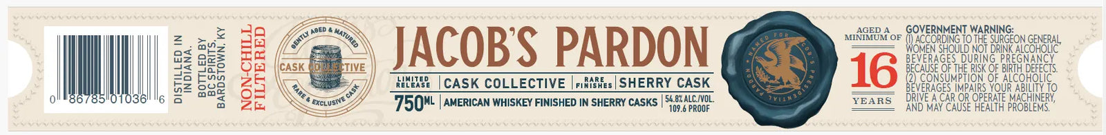 Jacob's Pardon 16 - Year American Whiskey Sherry Cask Finish - Main Street Liquor