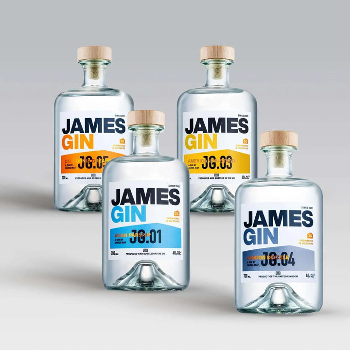 James Gin The Fab Four 4 Bottle Bundle W/ Souvenir Gift Key Chain - Main Street Liquor
