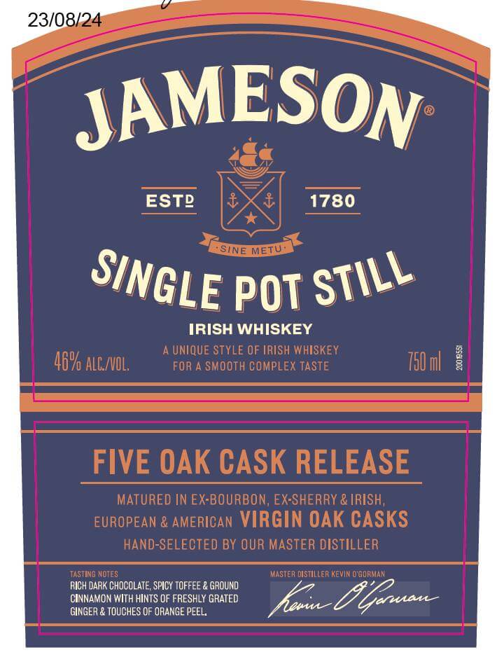 Load image into Gallery viewer, Jameson Single Pot Still Irish Whiskey Five Oak Cask Release - Main Street Liquor
