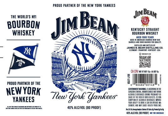 Jim Beam New York Yankees Kentucky Straight Bourbon Whiskey 1L - Main Street Liquor