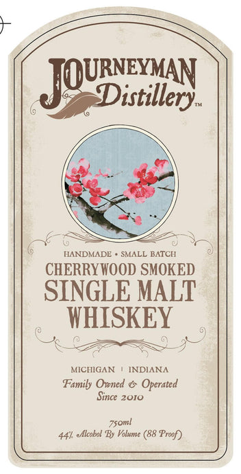 Journeyman Distillery Cherrywood Smoked Single Malt Whiskey Small Batch Handmade Whiskey - Main Street Liquor