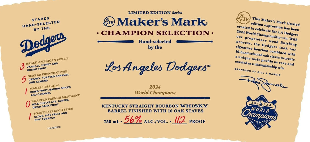 Maker’s Mark Champion Selection Los Angeles Dodgers 2024 Limited Edition - Main Street Liquor