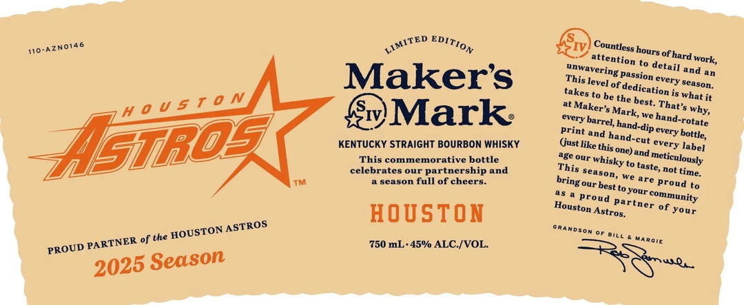 Maker's Mark Houston Astros 2025 Limited Edition Kentucky Straight Bourbon Whiskey - Main Street Liquor