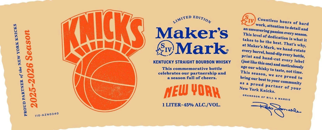 Maker’s Mark New York Knicks 2025 - 2026 Season Limited Edition Bourbon - Main Street Liquor