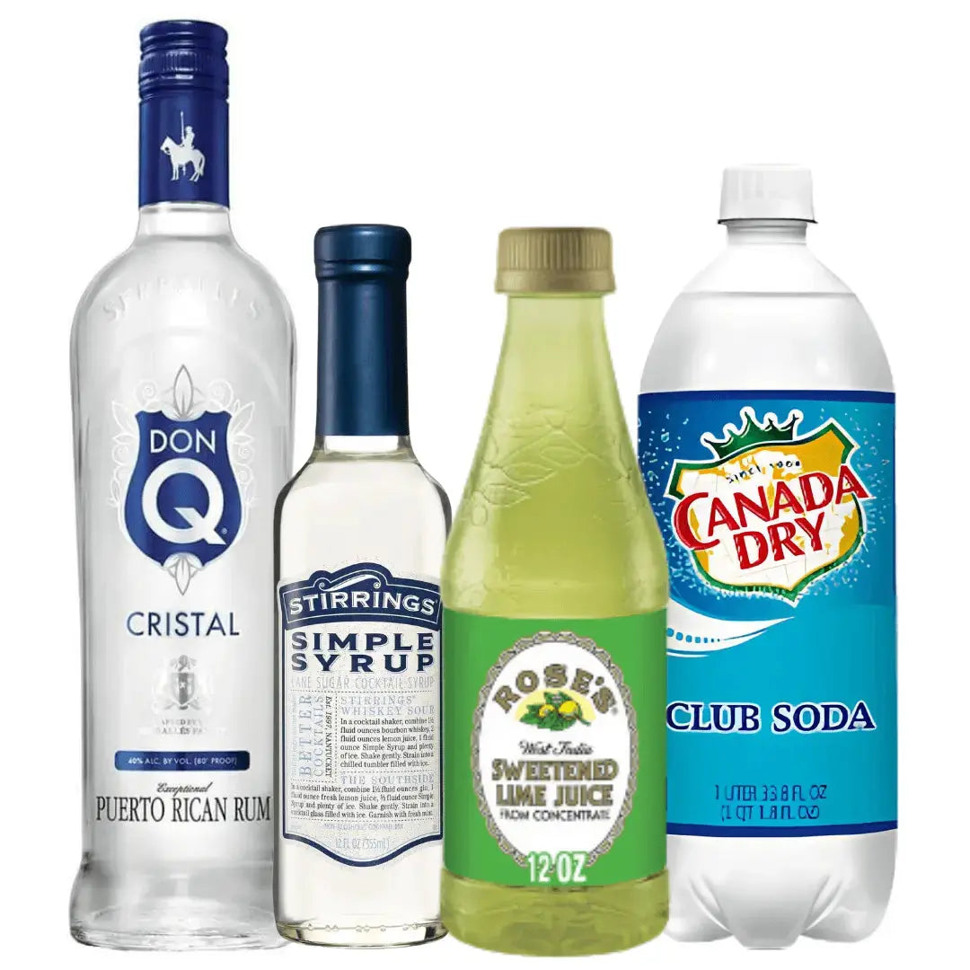 Mojito Cocktail Kit: Don Q, Rose’s, Stirrings Simple Syrup &amp; Club Soda - Main Street Liquor