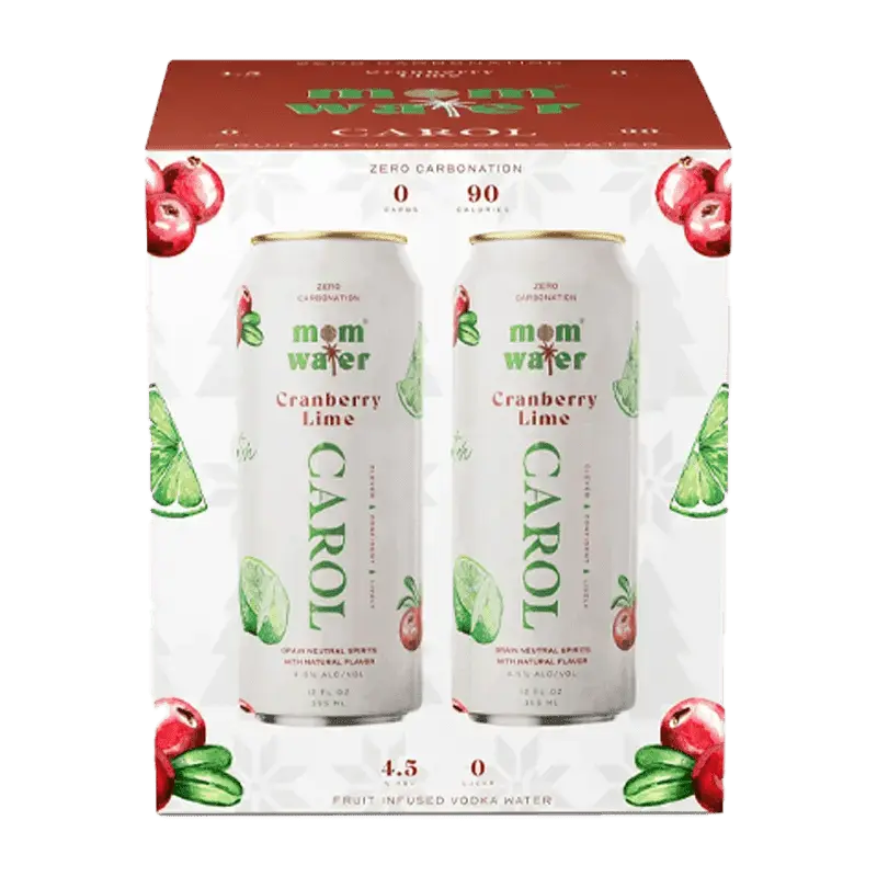 Mom Water Carol - Cranberry Lime Cocktail 12.oz 4 Pack - Main Street Liquor