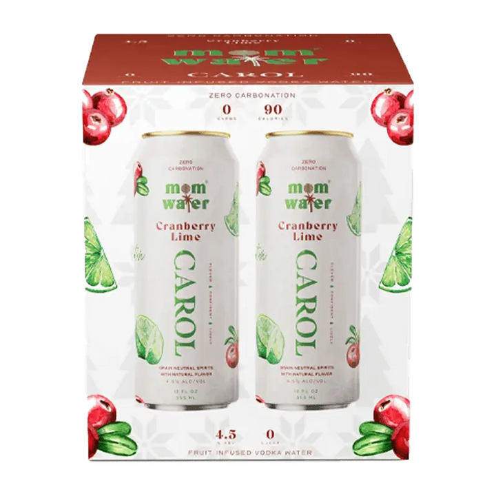 Mom Water Carol - Cranberry Lime Cocktail 12.oz 4 Pack - Main Street Liquor
