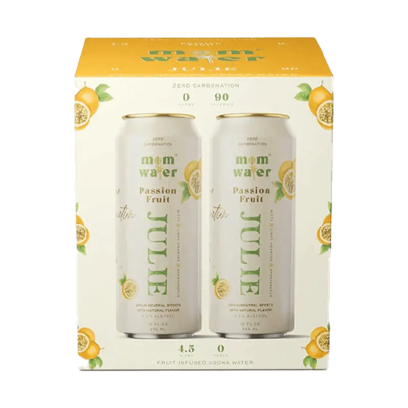 Mom Water Julie - Passion Fruit Cocktail 12.oz 4 Pack - Main Street Liquor