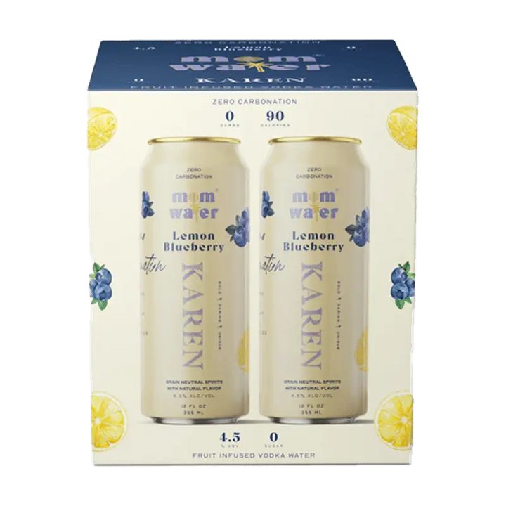 Mom Water Karen - Lemon Blueberry Cocktail 12.oz 4 Pack - Main Street Liquor