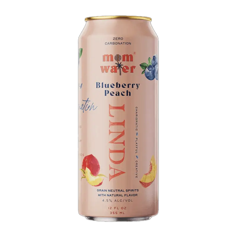 Mom Water Linda - Blueberry Peach Cocktail 12.oz 4 Pack - Main Street Liquor
