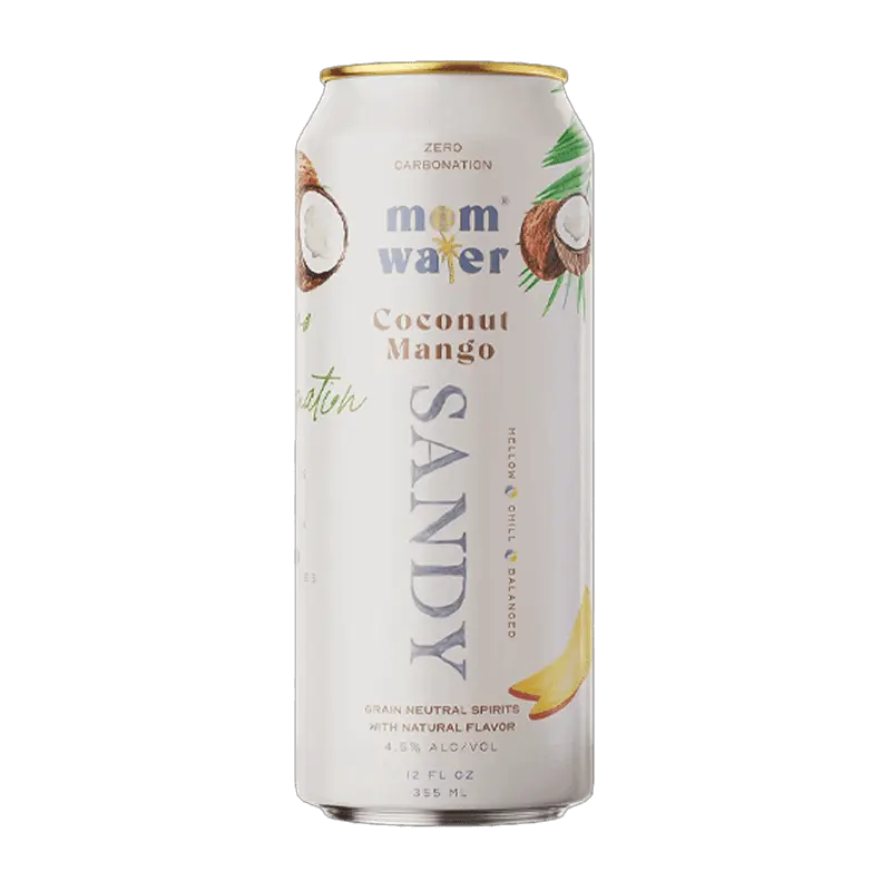 Mom Water Sandy - Coconut Mango Cocktail 12.oz 4 Pack - Main Street Liquor