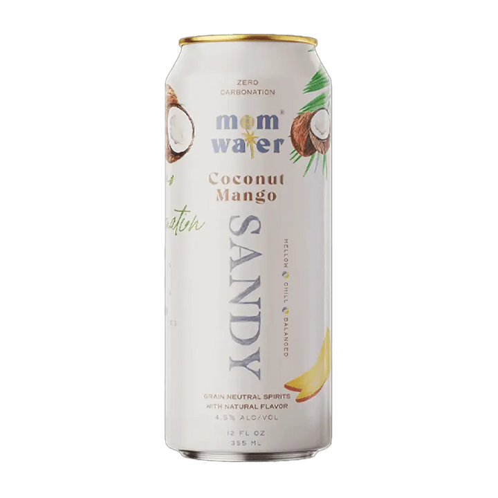Mom Water Sandy - Coconut Mango Cocktail 12.oz 4 Pack - Main Street Liquor