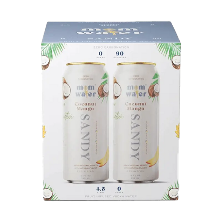 Mom Water Sandy - Coconut Mango Cocktail 12.oz 4 Pack - Main Street Liquor