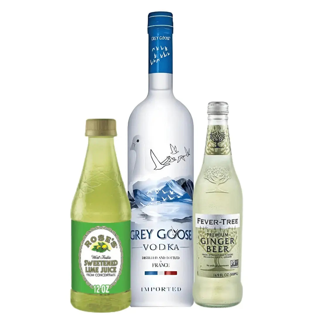 Moscow Mule Cocktail Kit: Grey Goose, Rose’s, Fever - Tree Ginger Beer - Main Street Liquor