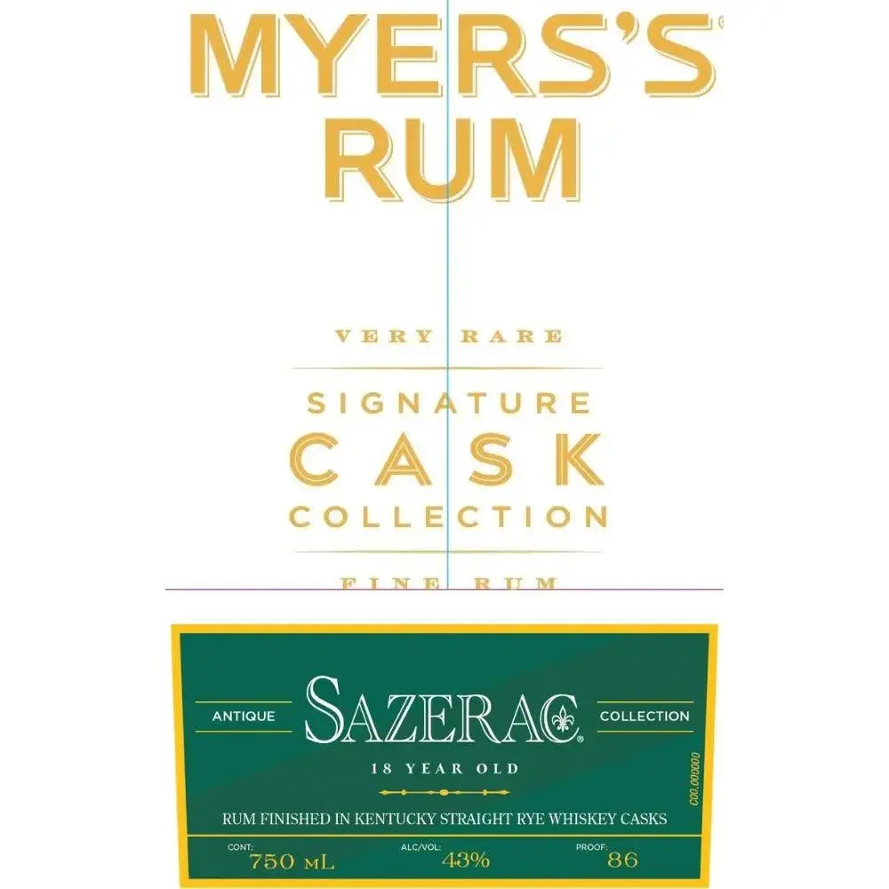 Myers’s Rum Signature Cask Collection - Sazerac Barrel - Main Street Liquor