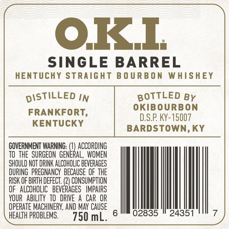 Load image into Gallery viewer, O.K.I. 17 - Year Aged Single Barrel Kentucky Straight Bourbon Whiskey - Main Street Liquor
