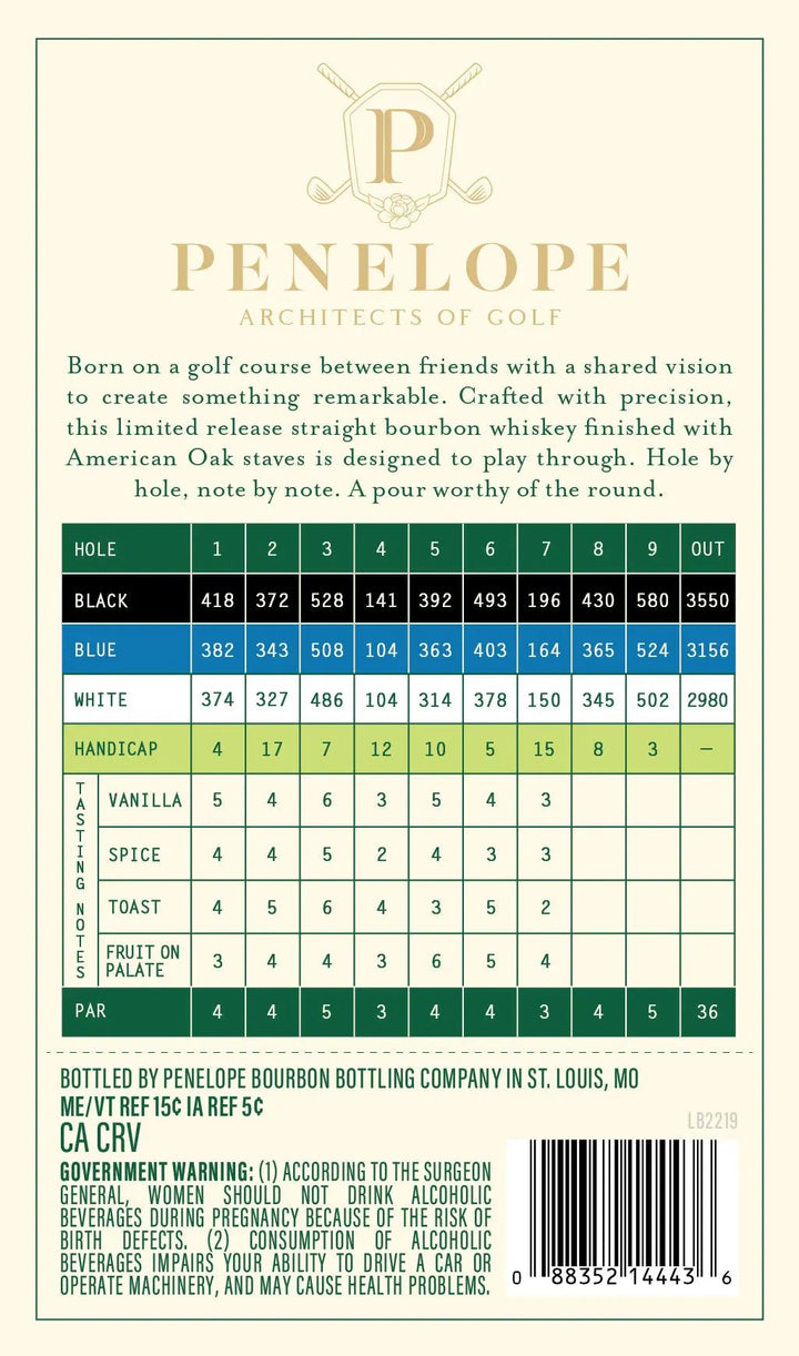 Penelope Architects of Golf 6 Year Straight Bourbon Whiskey Hole 7 - Main Street Liquor