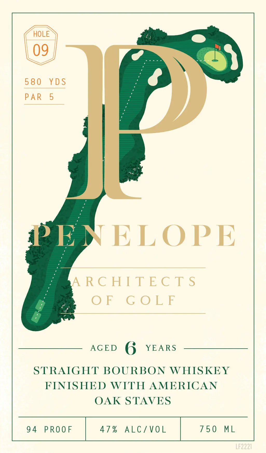 Penelope Architects of Golf 6 Year Straight Bourbon Whiskey Hole 9 - Main Street Liquor