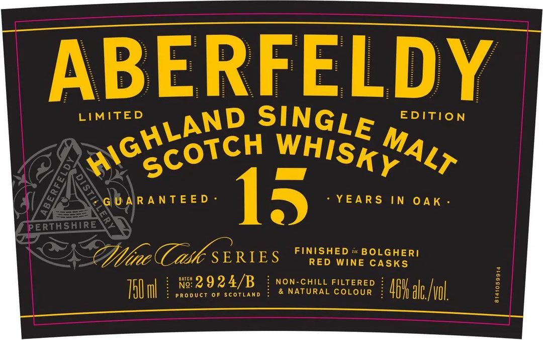 Aberfeldy 15 Year Red Wine Cask Finish Scotch Whisky Aberfeldy