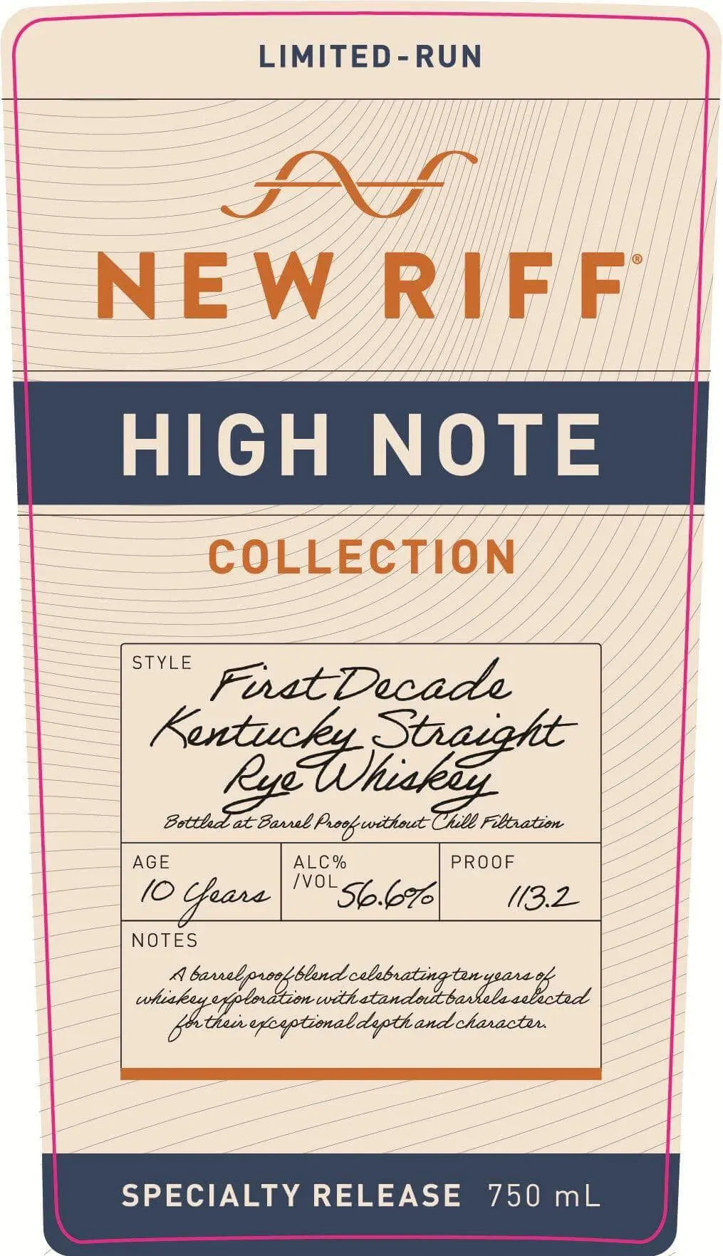 New Riff High Note First Decade Kentucky Straight Rye Whiskey 10 Year Barrel Proof New Riff Distilling