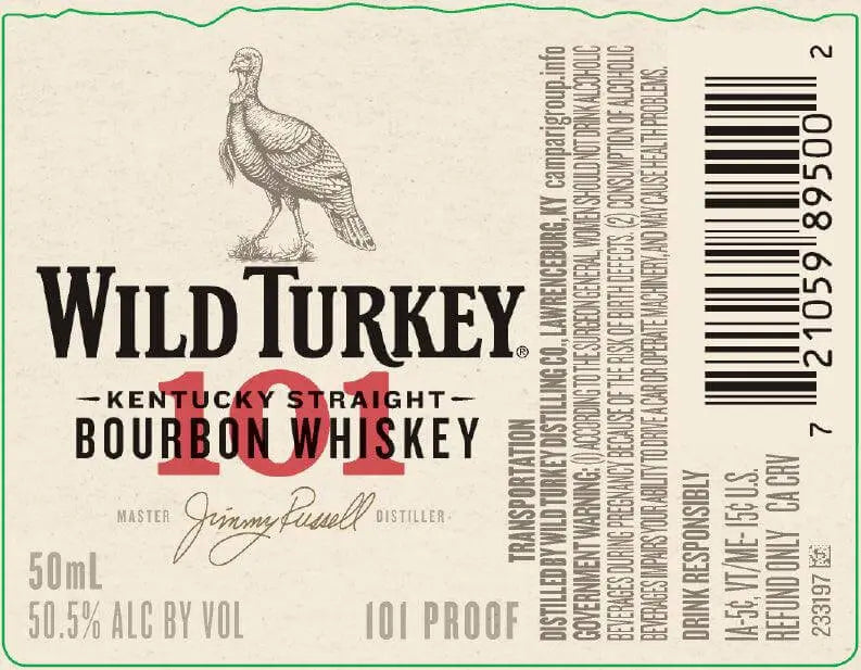 Wild Turkey 101 Kentucky Straight Bourbon Whiskey 50ml Wild Turkey
