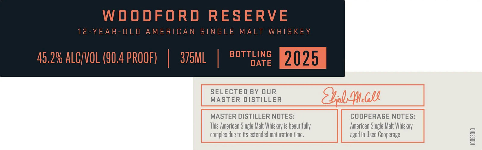 Woodford Reserve 12-Year-Old American Single Malt Whiskey 375mL Woodford Reserve