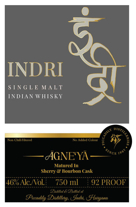 Indri-Trini Agneya Single Malt Indian Whisky Sherry & Bourbon Cask