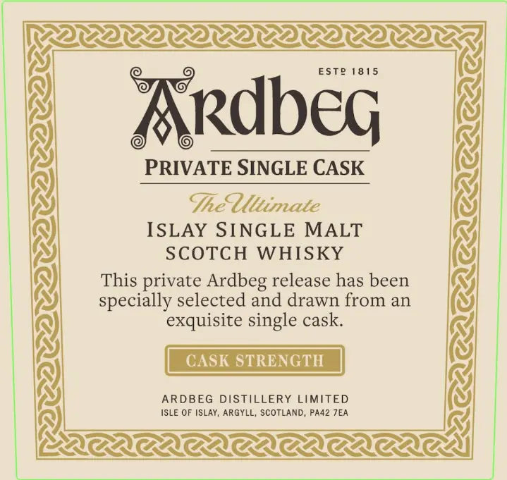 Ardbeg Private Single Cask Islay Scotch Whisky Cask Strength Ardbeg