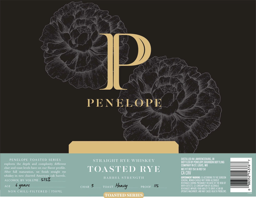 Penelope Toasted Rye 6 Year Straight Rye Whiskey Barrel Strength Penelope Bourbon