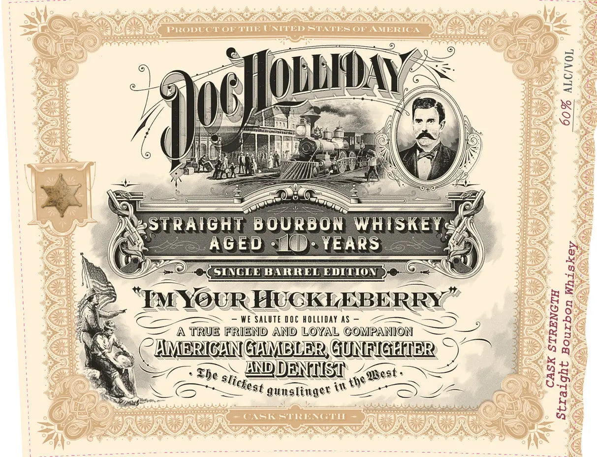 Doc Holliday 10 Year Single Barrel Bourbon “I’m Your Huckleberry” Cask Strength Doc Holliday
