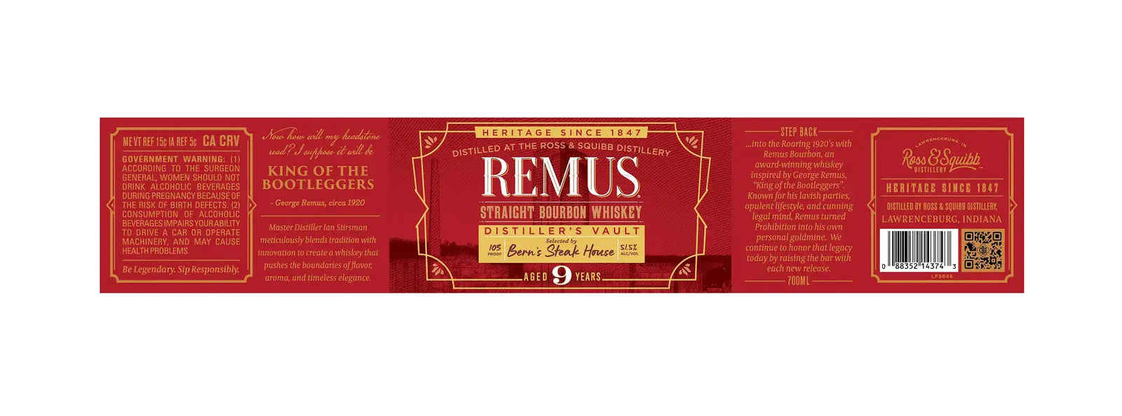 Remus Distiller’s Vault 9 Year Bourbon Bern’s Steak House Selection - Main Street Liquor