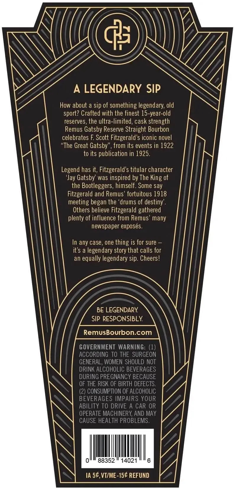 Remus Gatsby Reserve 15 year Old 2024 Edition 104.9 Proof - Main Street Liquor