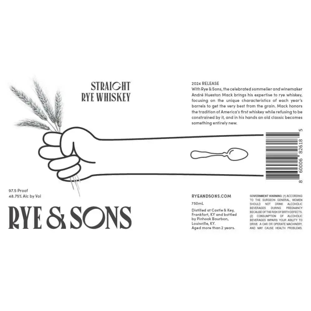 Rye &amp; Sons Straight Rye 2024 Release - Main Street Liquor