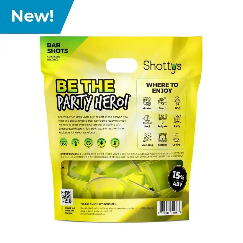 Shottys Lemon Drop Vodka Shots (8 Shots) - Main Street Liquor