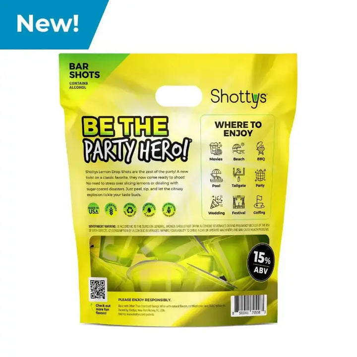 Shottys Lemon Drop Vodka Shots (8 Shots) - Main Street Liquor