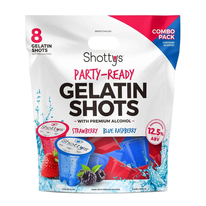 Shottys Strawberry/Blue Raspberry Gelatin Shots (8 shots) - Main Street Liquor