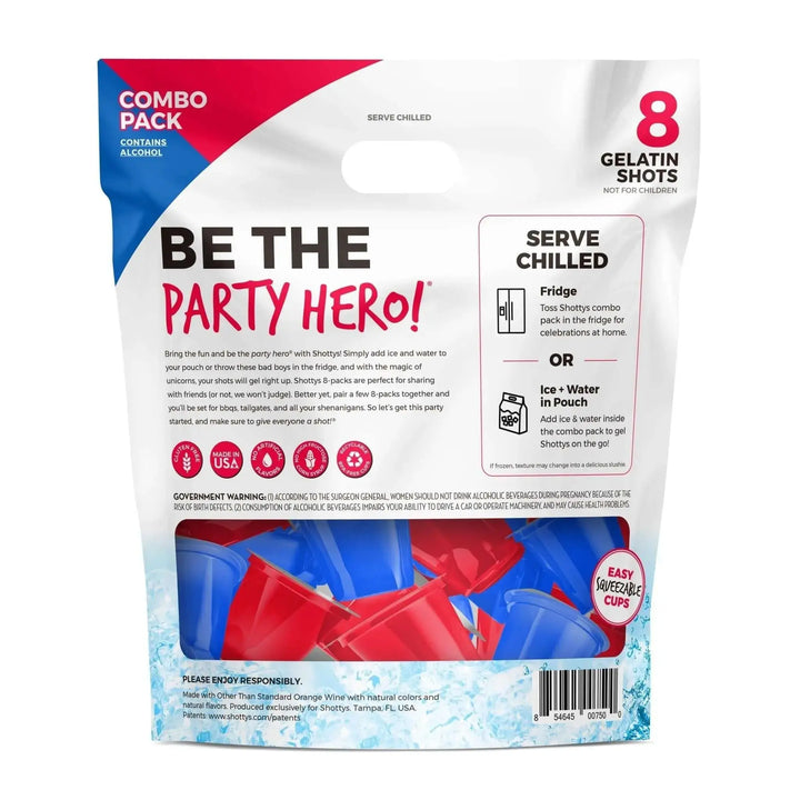 Shottys Strawberry/Blue Raspberry Gelatin Shots (8 shots) - Main Street Liquor