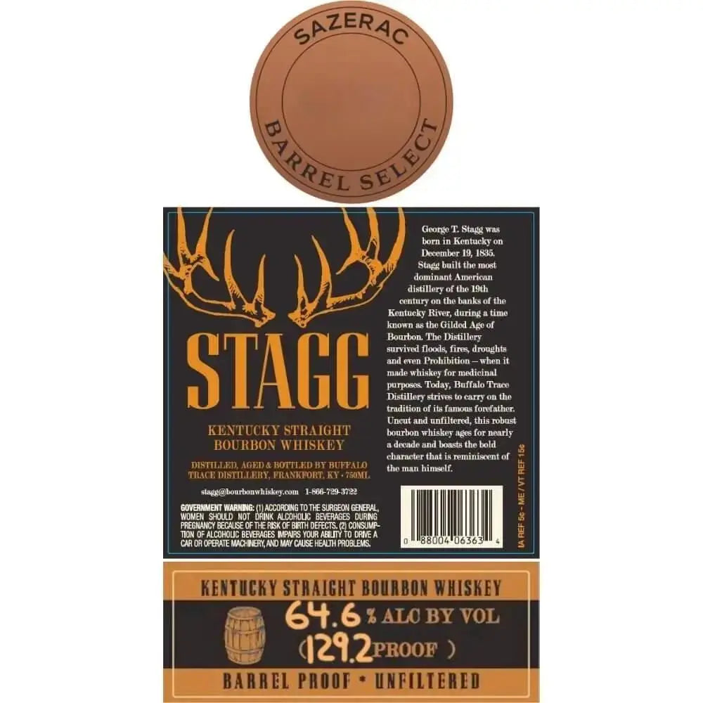Stagg Sazerac Barrel Select 124.0 Proof - Main Street Liquor