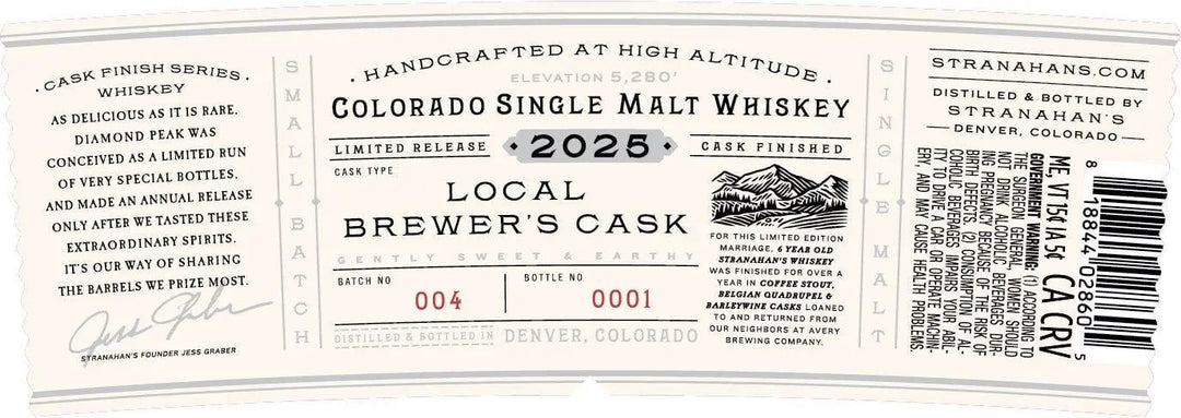 Stranahan’s Diamond Peak 2025 Batch 4 - Main Street Liquor