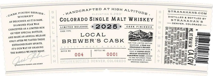 Stranahan’s Diamond Peak 2025 Batch 4 - Local Brewers Cask - Main Street Liquor