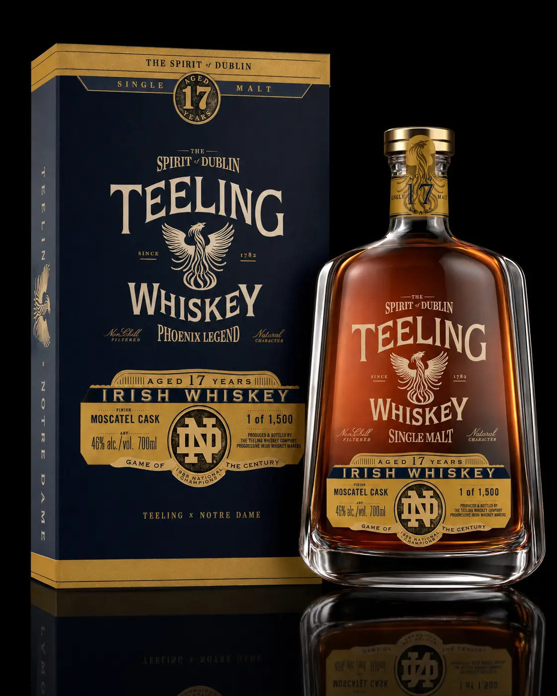 Teeling Phoenix Legend 17 Year Irish Whiskey x Notre Dame V.3 700mL - Main Street Liquor