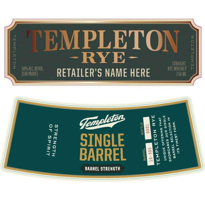 Templeton Single Barrel Barrel Strength Rye Whiskey - Main Street Liquor