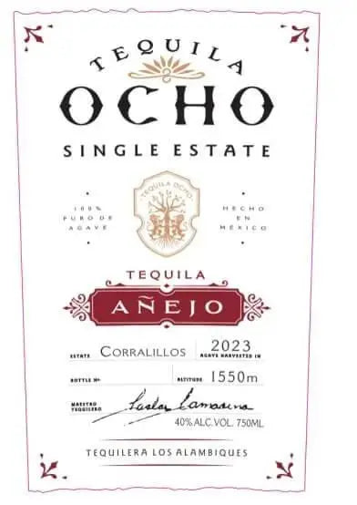 Tequila Ocho Añejo Single Estate Corralillos 2023 - Main Street Liquor