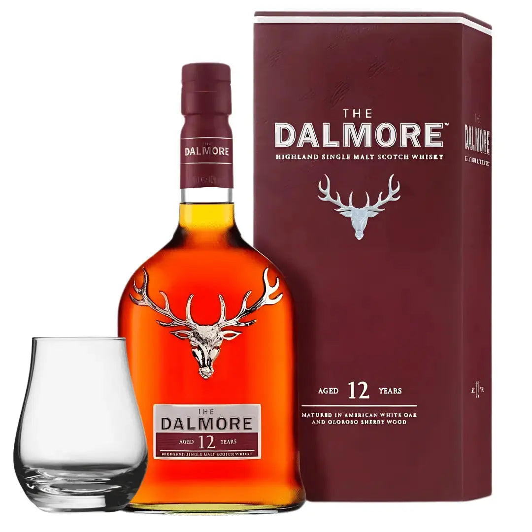 The Dalmore 12 Year Old Highland Single Malt Scotch Whisky with Spey Dram Glass - Main Street Liquor
