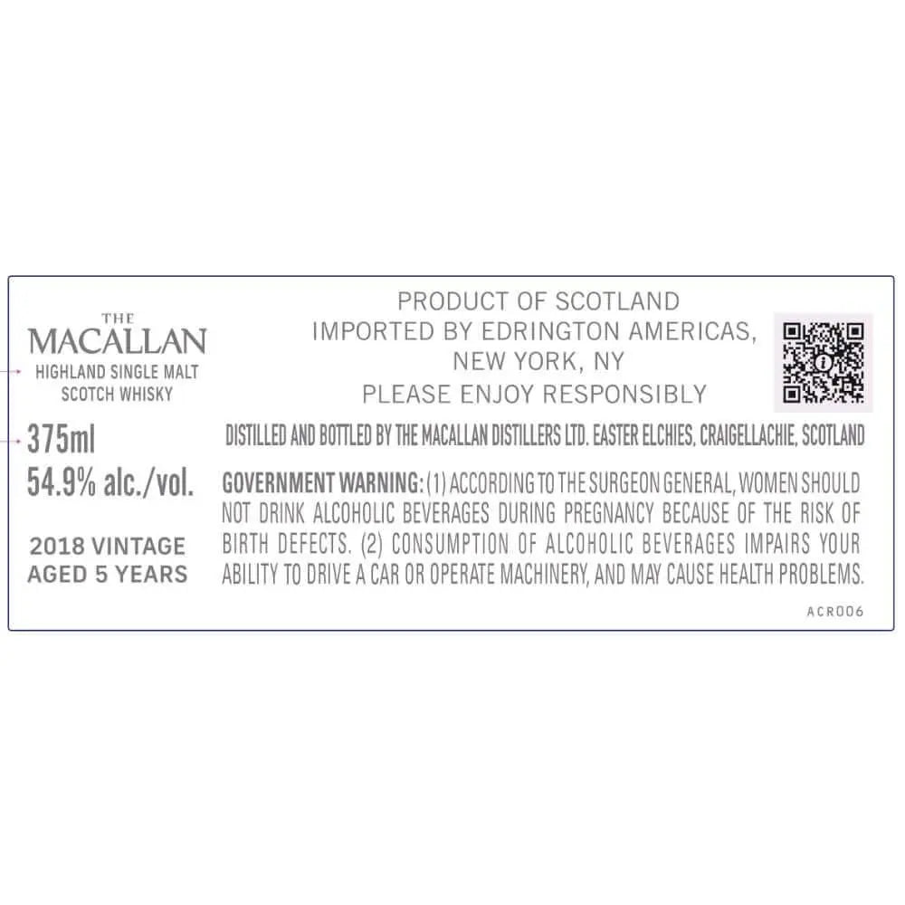 The Macallan 5 Year Old 2018 Vintage 375ml - Main Street Liquor