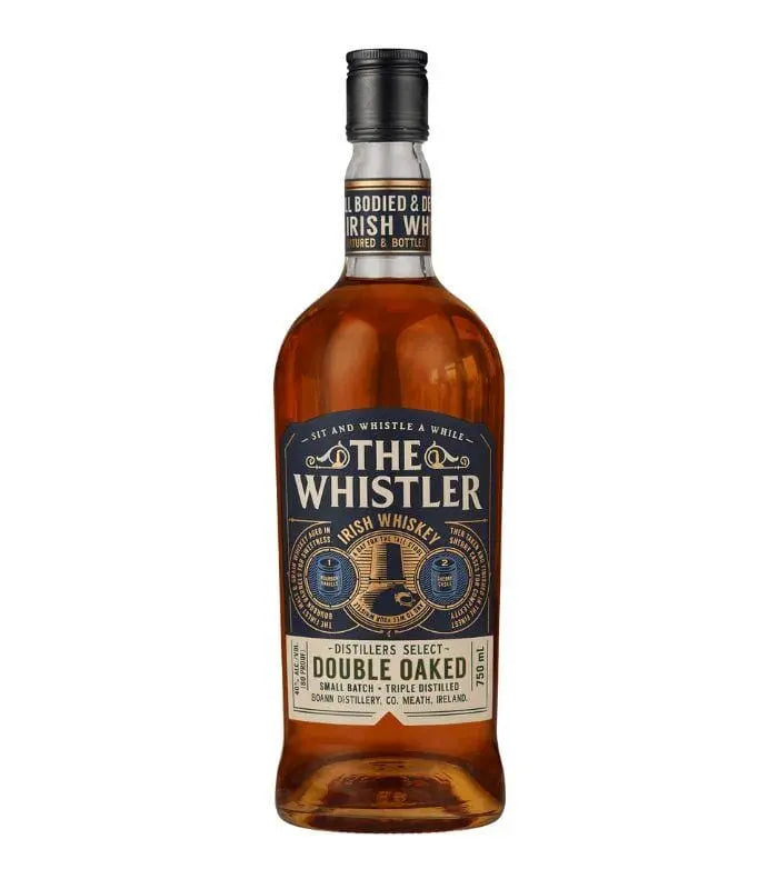 The Whistler Distillers Select Double Oaked Irish Whiskey 750mL bottle on a white background.