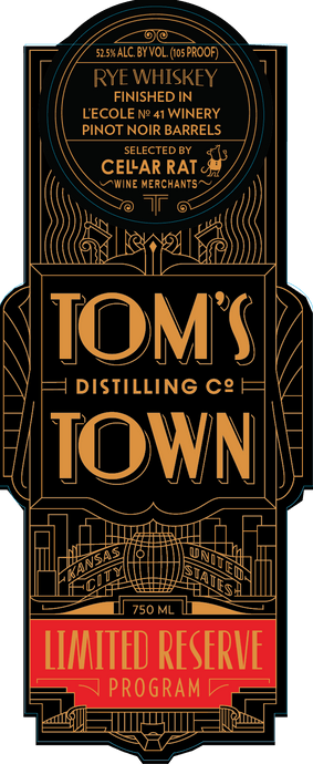 Tom's Town Rye Whiskey Pinot Noir Barrel Finish Limited Reserve - Main Street Liquor